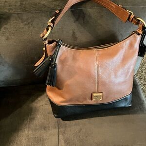 Dooney & Bourke Tan and Black Leather Handbag